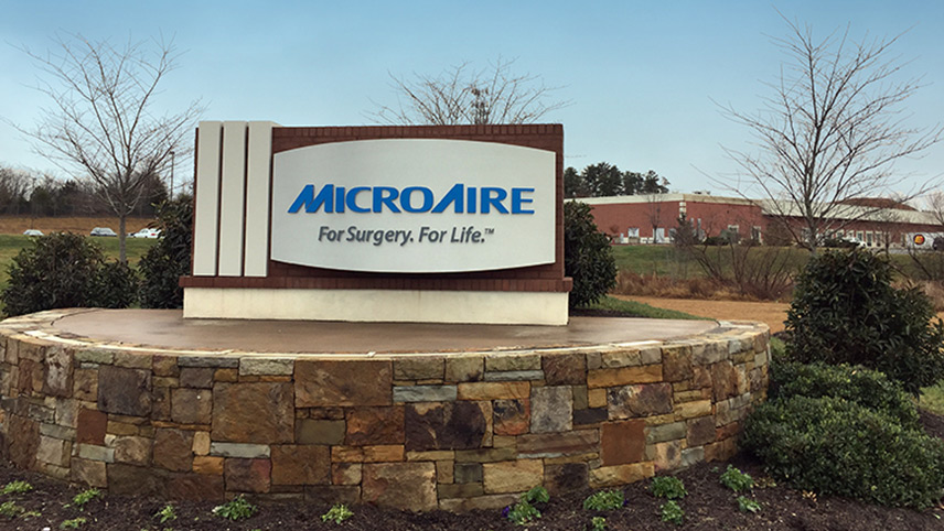 roadside signage in front of medical device company building