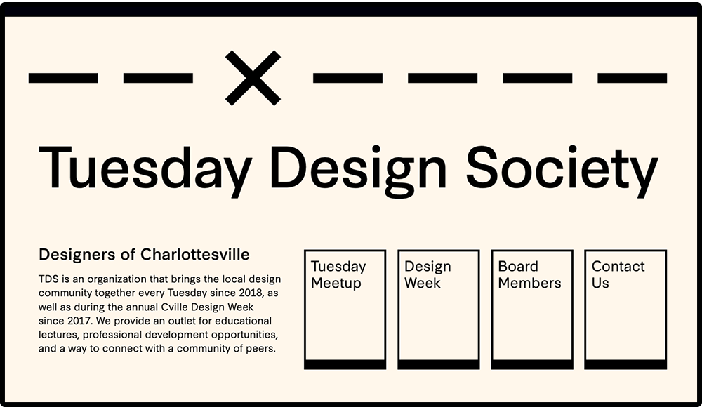 Tuesday Design Society screenshot of landing page